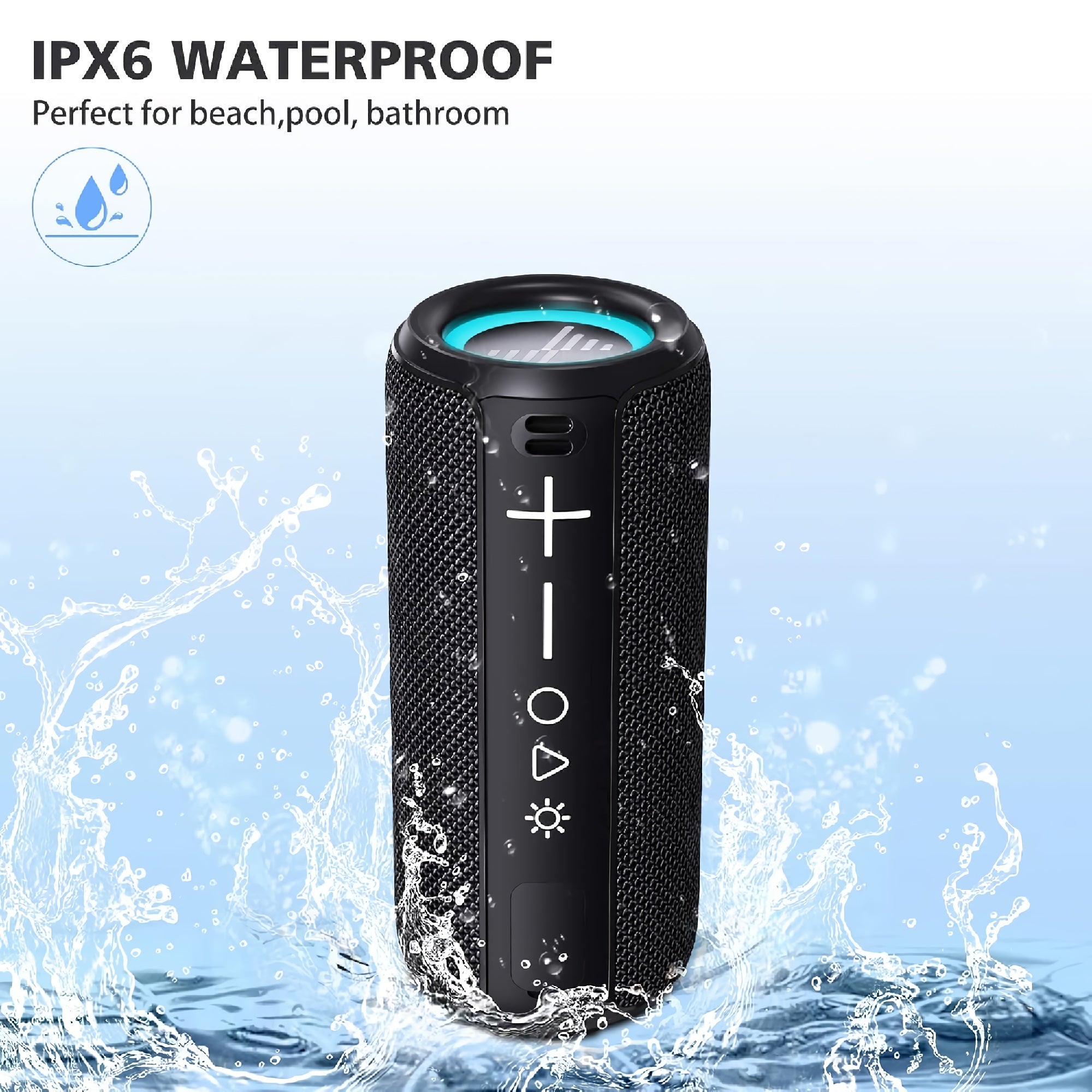 F21 RGB LED Wireless Speaker, Portable Blueooth Speaker with TWS, IPX6 Waterproof, LED Lights, TF Card Slot for Home, Travel, Parties, Beach (Black) F21 RGB LED Wireless Speaker, Portable Blueooth Speaker with TWS, IPX6 Waterproof, LED Lights, TF Card Slot for Home, Travel, Parties, Beach (Black)
